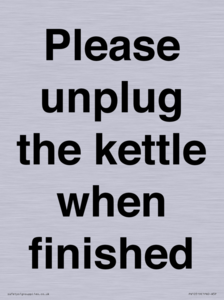 Please unplug the kettle when finished